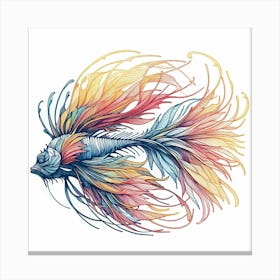 Abstract Fish 2 Color Drawing Canvas Print