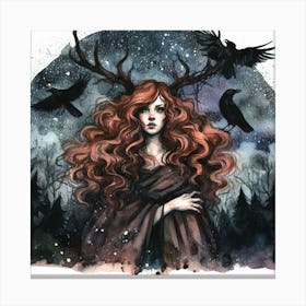 Witchy Woman | Crows 4 Canvas Print