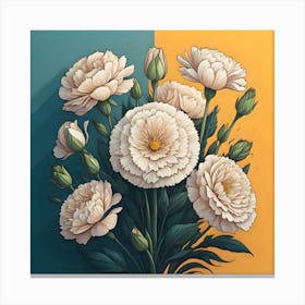 White Carnations Canvas Print