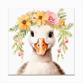 Floral Baby Goose Nursery Illustration (18) Canvas Print