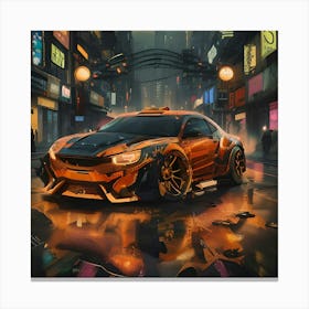 Pumpkin Car (Cyberpunk7) Canvas Print