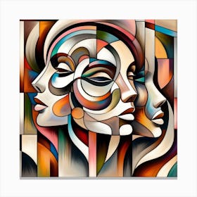 Abstract Women'S Faces 1 Canvas Print