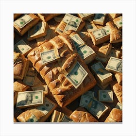 Bread And Money Canvas Print