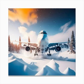 Airplane On Snow (50) Canvas Print