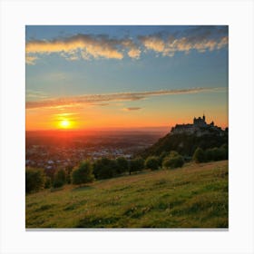 Sunset Over Castle - Castle Stock Videos & Royalty-Free Footage Canvas Print