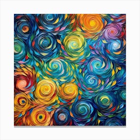 Abstract Of Colorful Swirls 1 Canvas Print