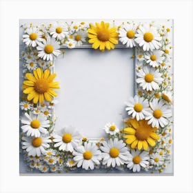 Frame Of Daisies 4 Canvas Print