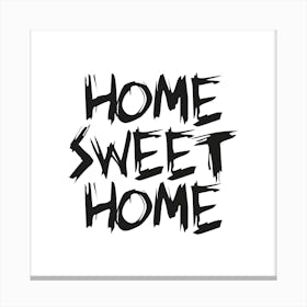 Home Sweet Home Square (White) Canvas Print