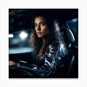 Girl Starting Security Isolated Dashboard Press Lock Control Car Circle Stop Ignition Sa (7) Canvas Print