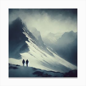 Two People In The Snow Canvas Print