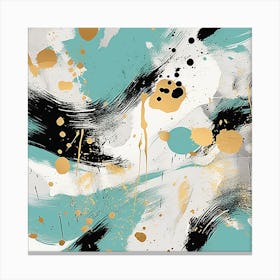 Abstract In Teal And Gold Canvas Print