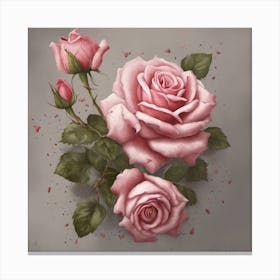 Pink Roses 1 Canvas Print