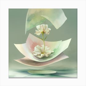 Flowers Floating In Water Canvas Print