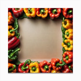 Colorful Peppers Frame 5 Canvas Print