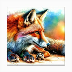 Fox Painting Canvas Print