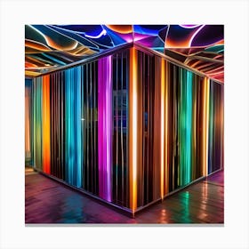 Room With Colorful Lights 1 Canvas Print