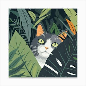 Cat In The Jungle 15 Canvas Print