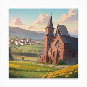 Church In The Countryside Canvas Print