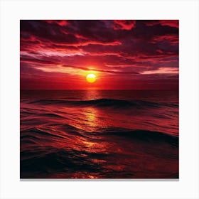 Sunset Over The Ocean 222 Canvas Print