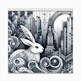 Rabbit In The City Canvas Print