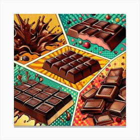 Pieces of Chocolate, Pop Art 1 Canvas Print