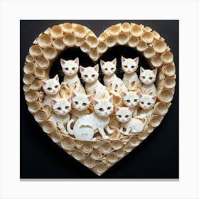 Heart Of Cats 4 Canvas Print