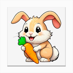 Bunny With Carrot Canvas Print