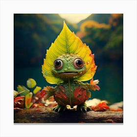 Firefly Quirky Leaf Creature In A Vibrant Fantasy 42053 (2) Canvas Print