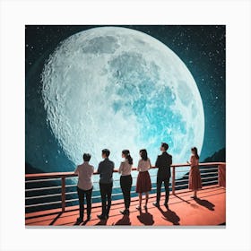 Moon And The Stars 22 Canvas Print