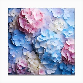 Abstract Background With Blue And Pink Flowers Canvas Print