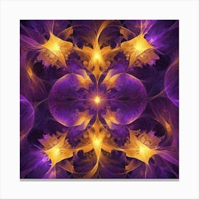 Purple And Yellow Fractal Canvas Print