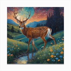 Deer In The Meadow Canvas Print
