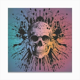Skull Splatter Canvas Print