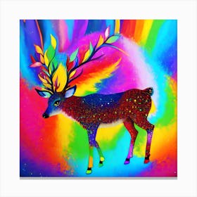 Rainbow Deer rainbow 1 Canvas Print