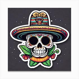 Day Of The Dead Skull 37 Canvas Print
