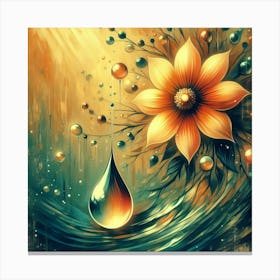 Water Drop Flower Canvas Print