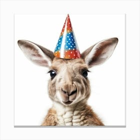 Birthday Kangaroo 3 Canvas Print