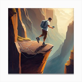 Man On The Cliff Canvas Print