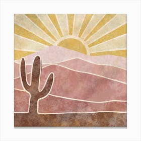 Cactus In The Desert 4 Canvas Print