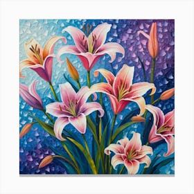 Pink Lilies 4 Canvas Print