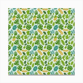 Leaves Tropical Background Pattern Green Botanical Texture Nature Foliage Canvas Print