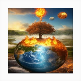 Earth On Fire Canvas Print