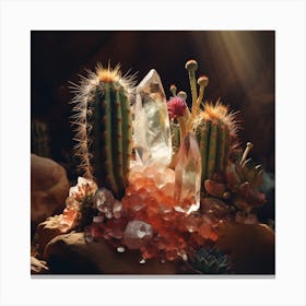 Cactus and Stones 2 Canvas Print