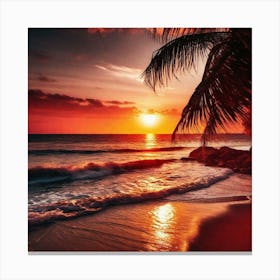 Sunset On The Beach 365 Canvas Print