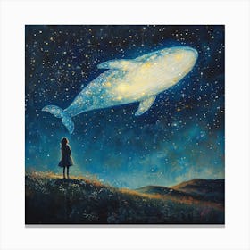 Whale In The Starry Night Sky 4 Canvas Print