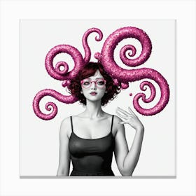 Pink Octopus Canvas Print