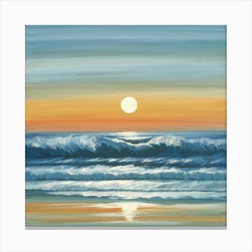 Waves On The Horizon Art Print Art Print Painti(2) Canvas Print