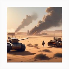 Tank In The Desert 8 Canvas Print
