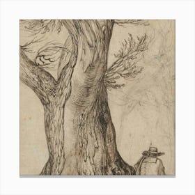 Man By A Tree Canvas Print