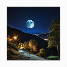 Full Moon In The Sky 5 Canvas Print